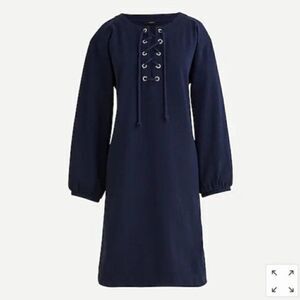 NWT J. Crew Lace-up Balloon-Sleeve Dress, Size Large
